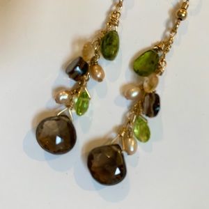 Topaz & Peridot Drop Earrings